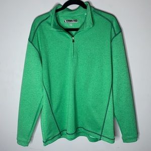 Pebble beach 1/4 zip green long sleeve gold top M
